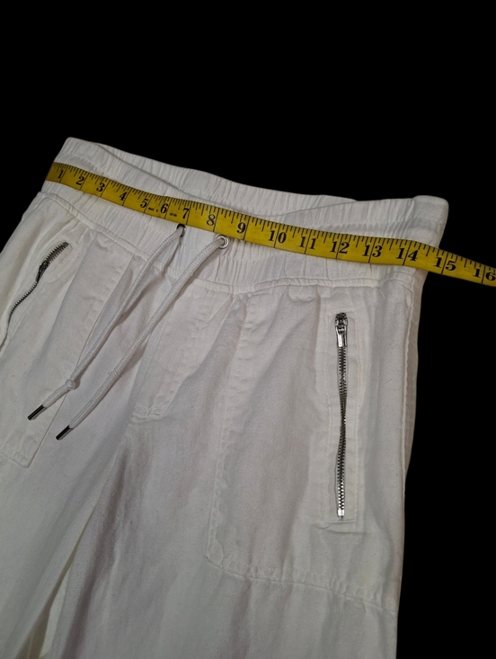 Athleta Cabo Linen Wide Leg Pull-On White Comfy Pants Style 447244  Women Size 6 - Picture 10 of 16